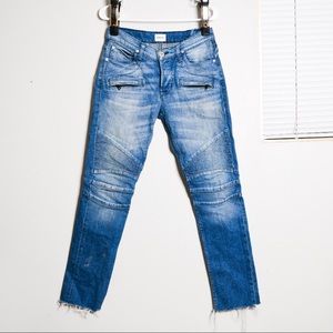 Hudson Mens Blinder Skinny Biker Jeans frayed